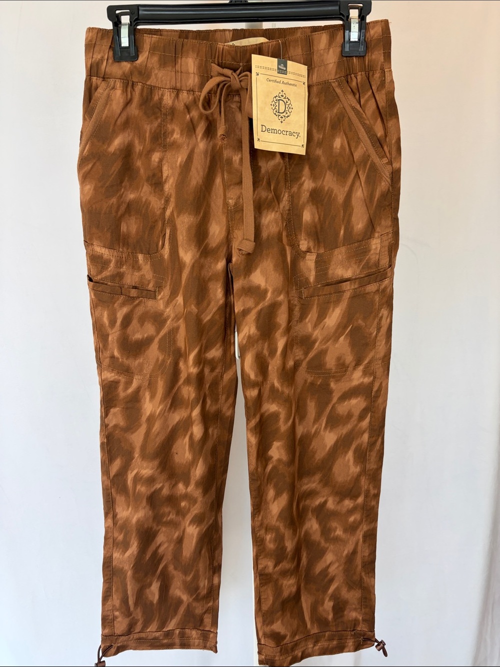 Democracy Women’s Rust Brown Patterned Cargo Pants